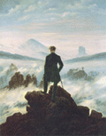 El caminante ante el mar de niebla. Caspar David Friedrich