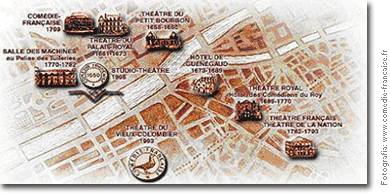 Plànol dels teatres de París (S. XVII i-XVIII)