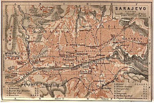 Antic plànol de la ciutat de Sarajevo