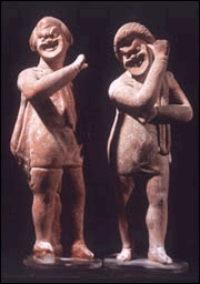 Estàtues gregues. Dos actors amb màscares de comèdia. Museu del Louvre, París